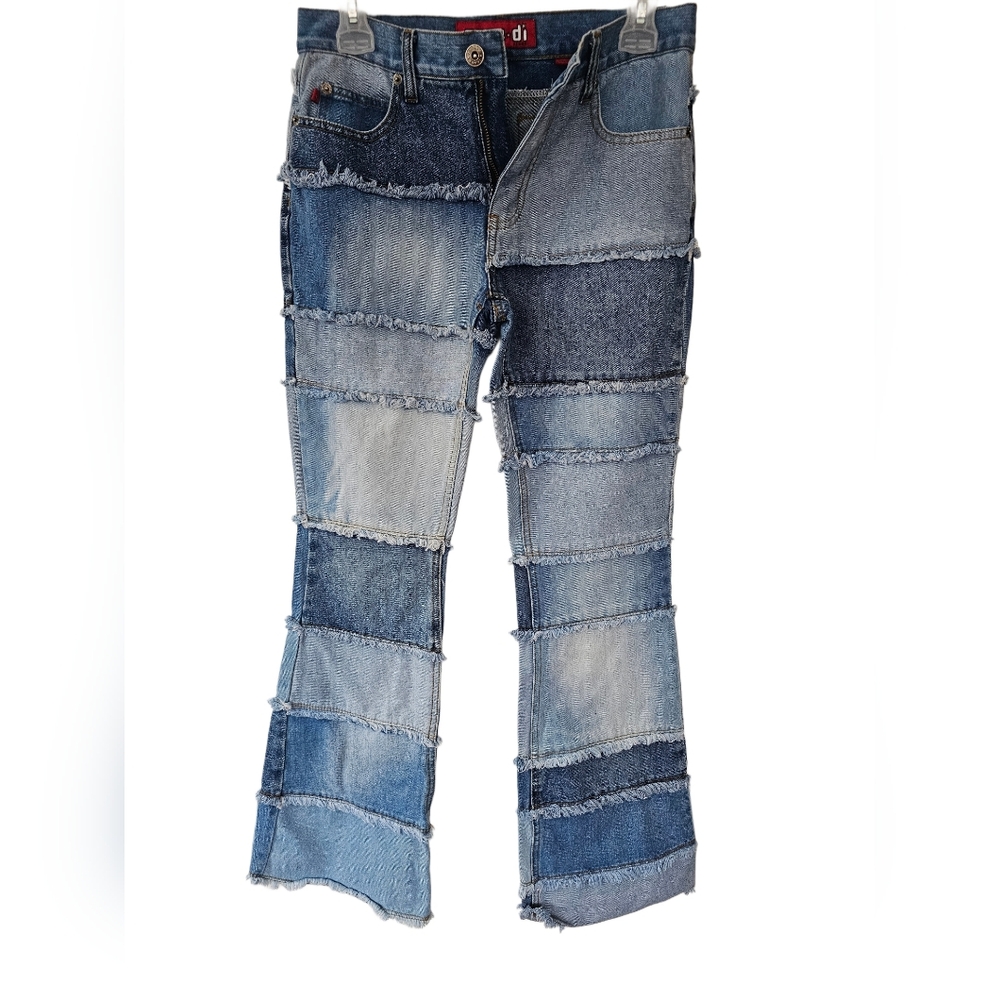 Zana Di Blue Flare Patchwork Jeans